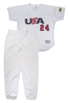 2002 Carlos Quentin Game Worn Team USA Home Uniform